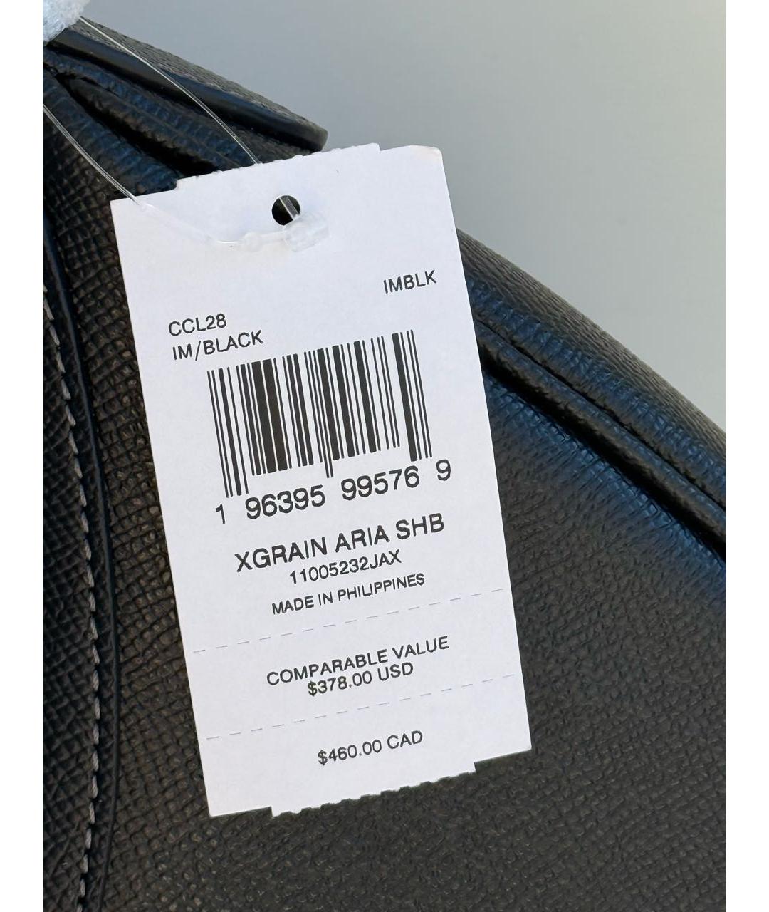 COACH Черная кожаная сумка через плечо, фото 6