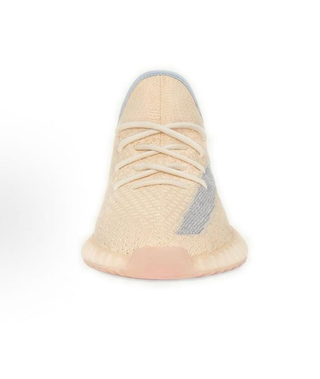 ADIDAS YEEZY Бежевые текстильные низкие кроссовки / кеды, фото 4