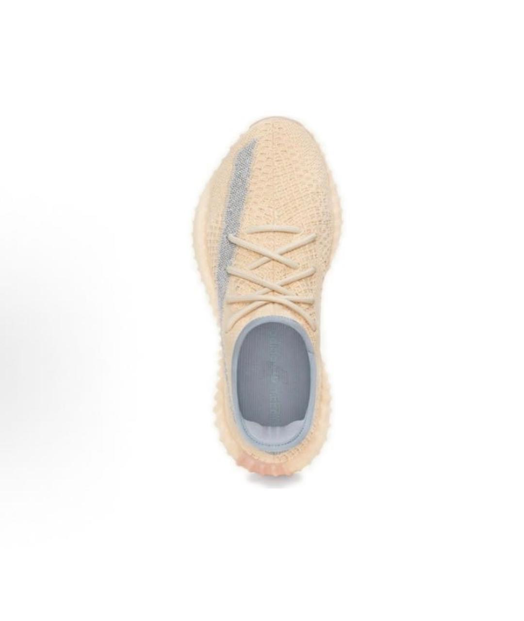 ADIDAS YEEZY Бежевые текстильные низкие кроссовки / кеды, фото 3