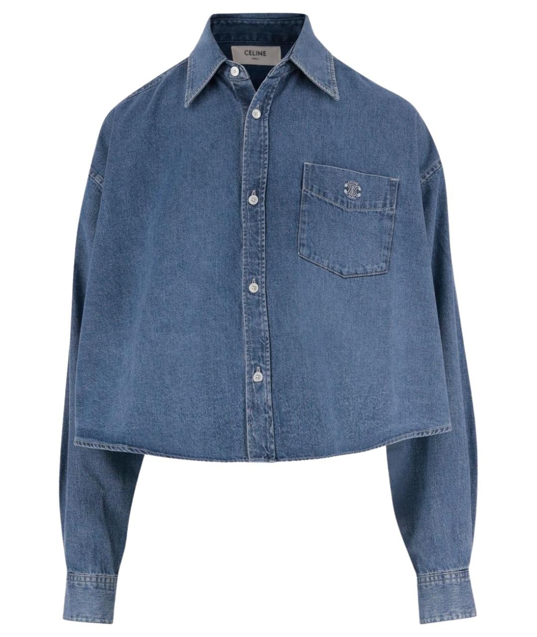 CELINE Синяя хлопковая рубашка, фото 1