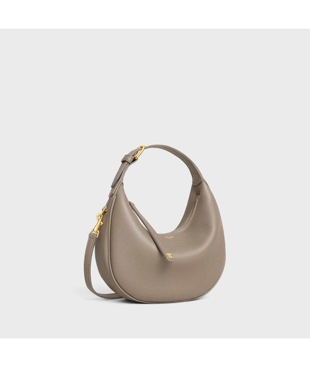 CELINE Бежевая кожаная сумка с короткими ручками, фото 2