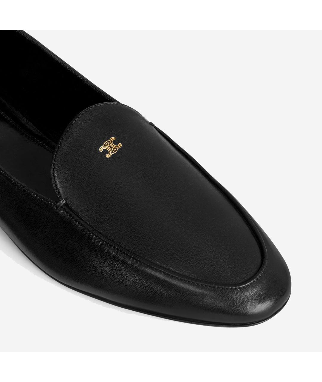 CELINE Черные кожаные лоферы, фото 4