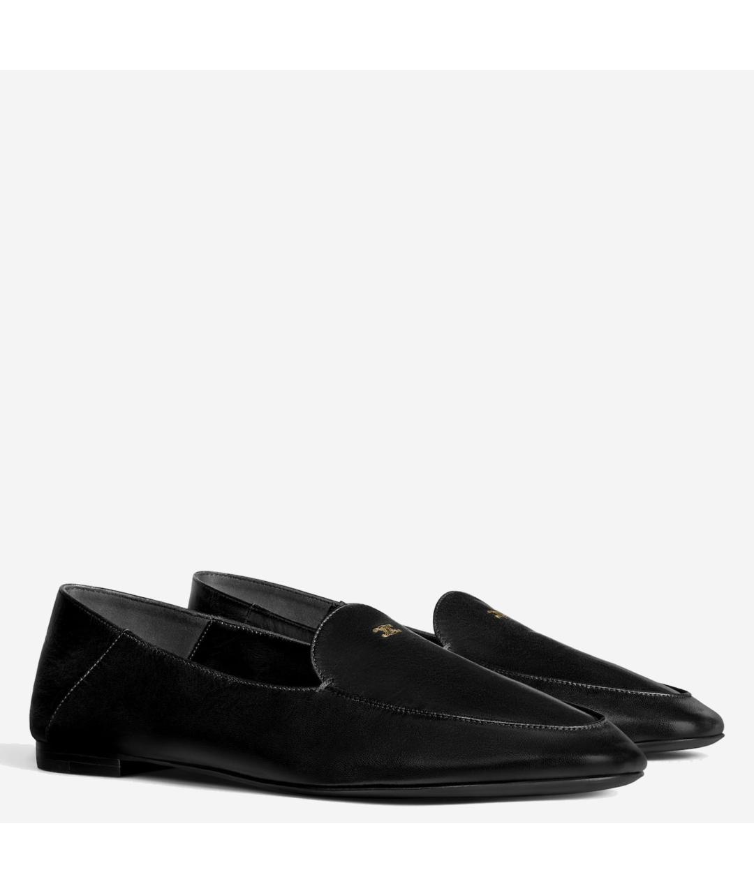 CELINE Черные кожаные лоферы, фото 2