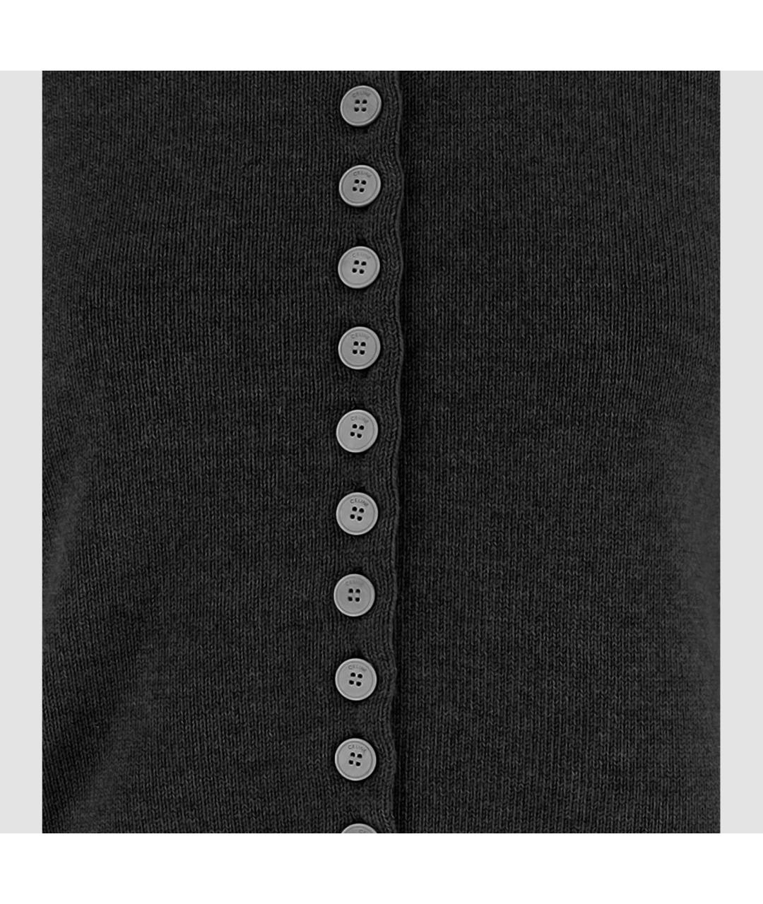 CELINE Черный кашемировый кардиган, фото 3
