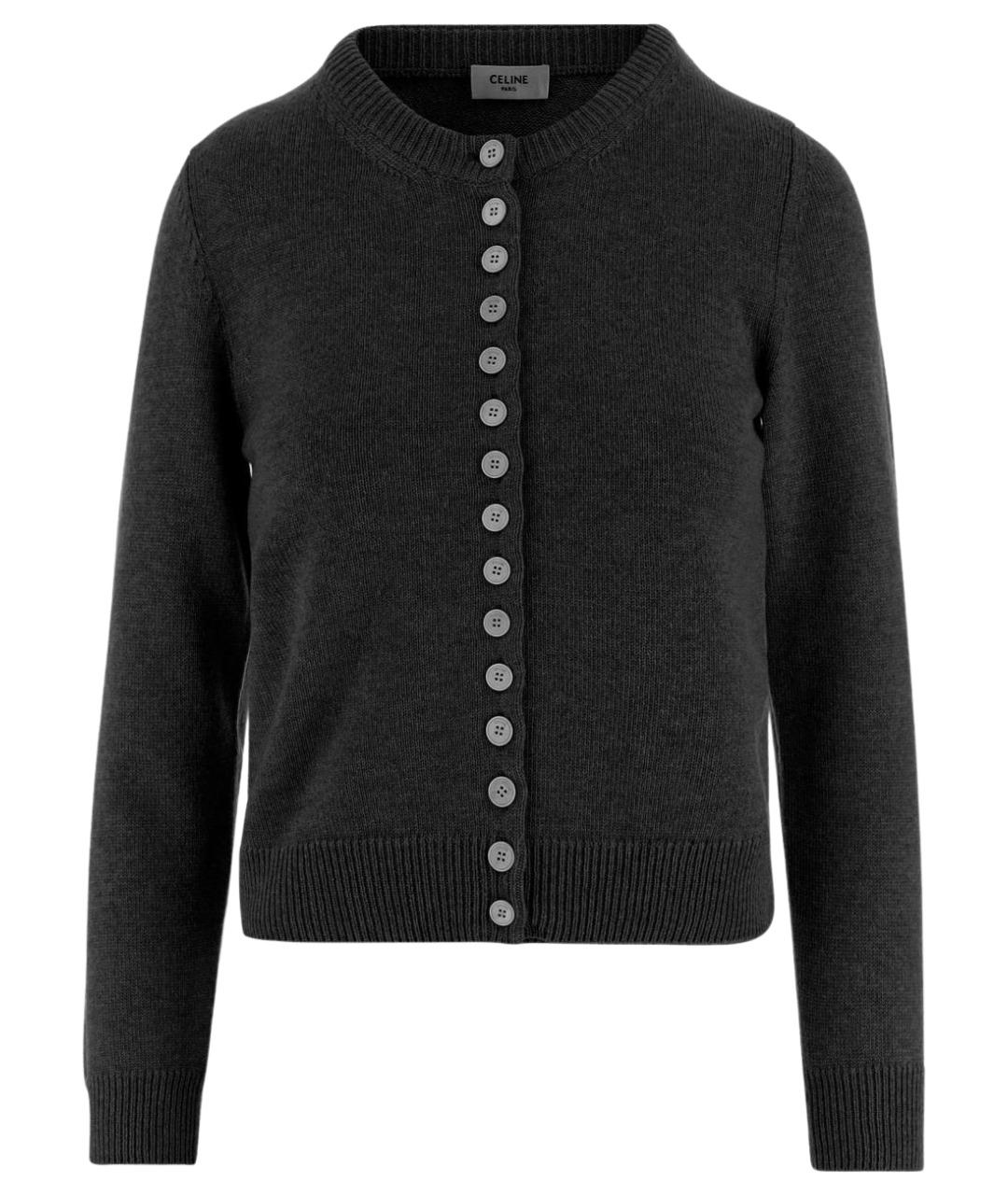 CELINE Черный кашемировый кардиган, фото 1