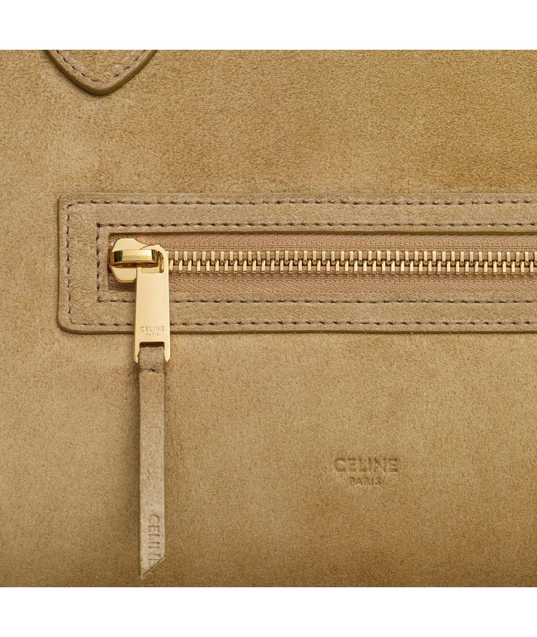 CELINE Бежевая замшевая сумка тоут, фото 4