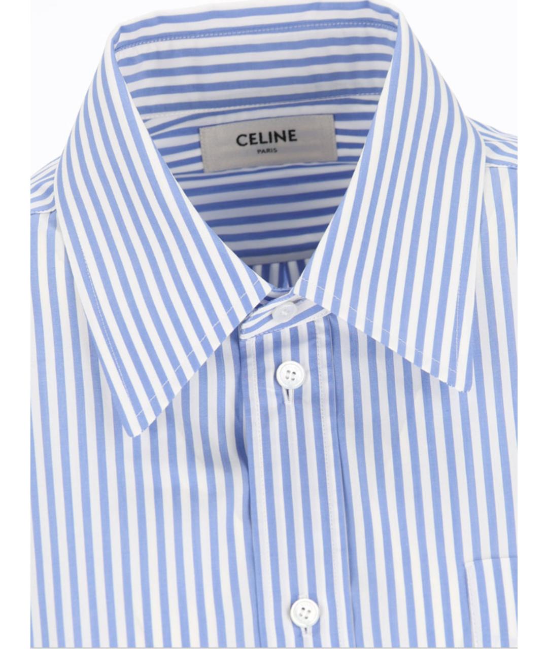 CELINE Голубая хлопковая рубашка, фото 3