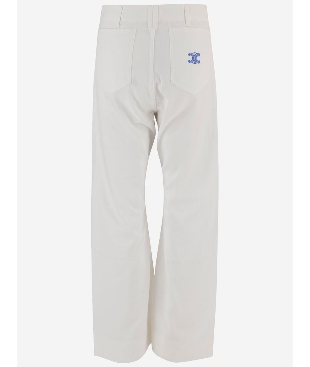 CELINE Белые хлопковые прямые джинсы, фото 2