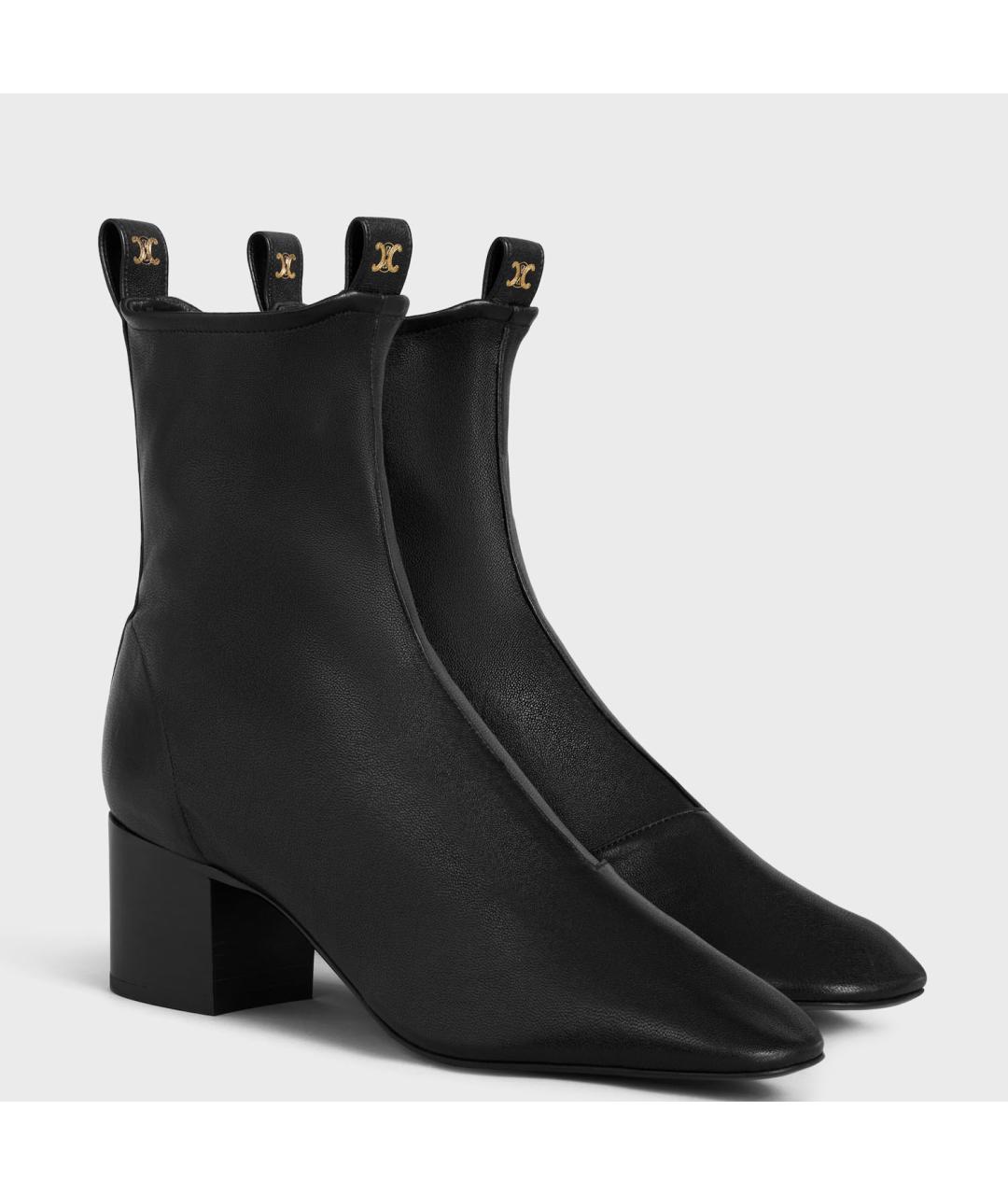 CELINE Черные кожаные ботильоны, фото 2