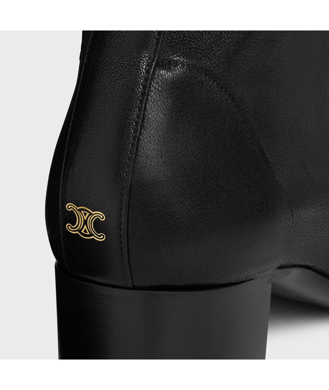 CELINE Черные кожаные ботильоны, фото 4