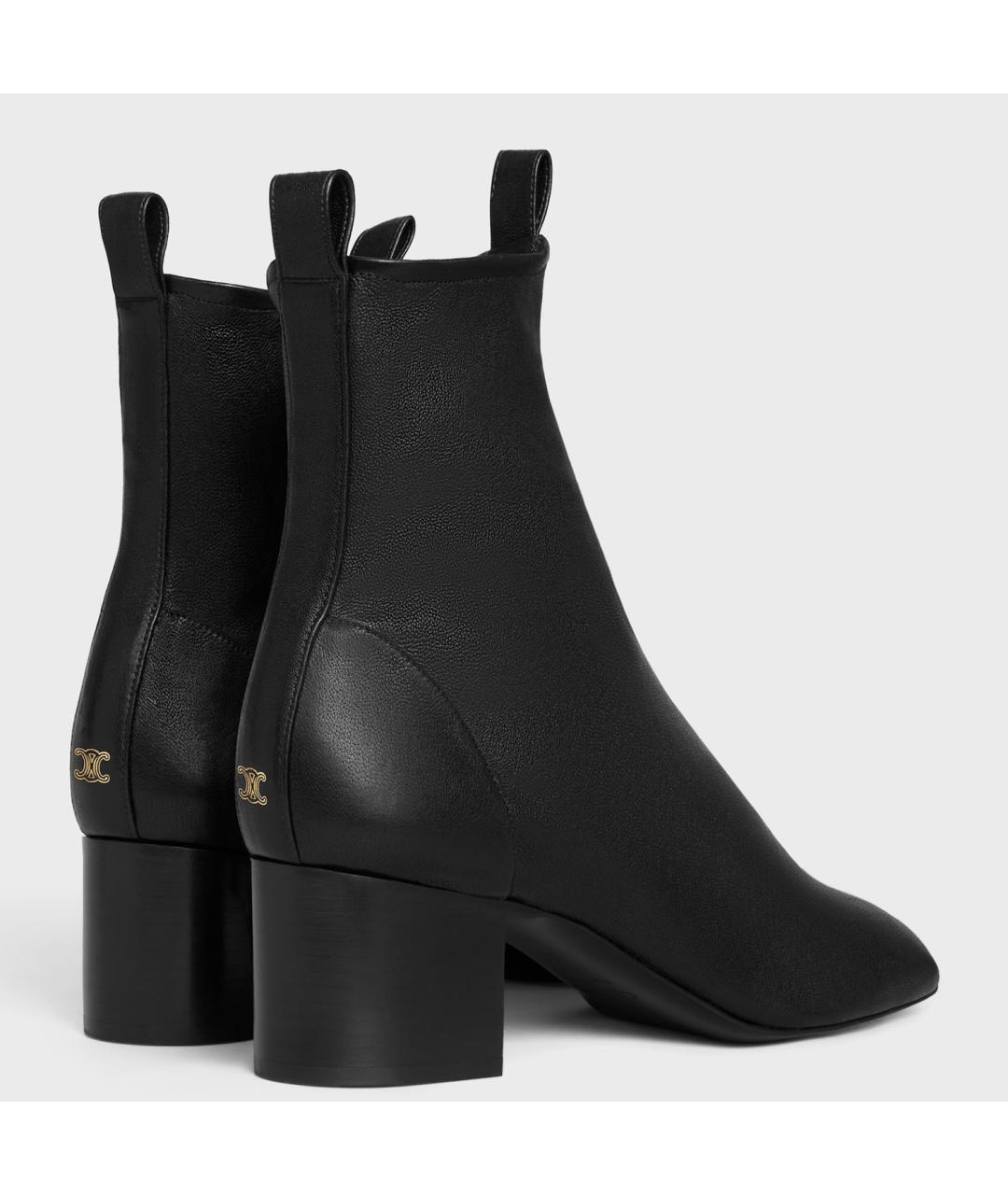 CELINE Черные кожаные ботильоны, фото 3