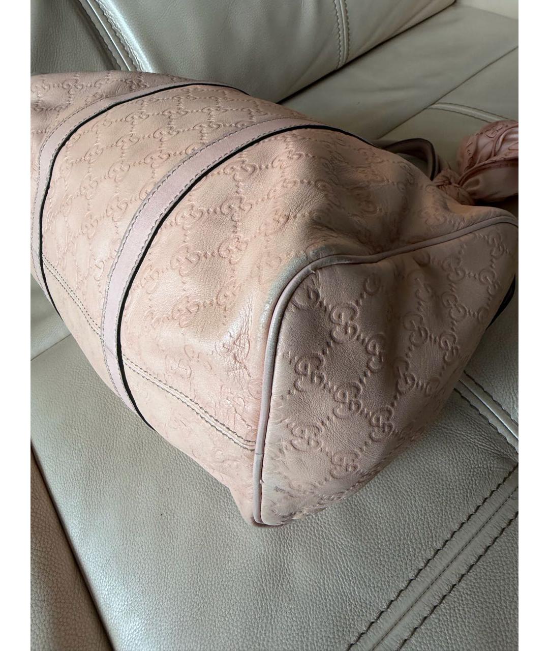 GUCCI Розовая кожаная сумка с короткими ручками, фото 6