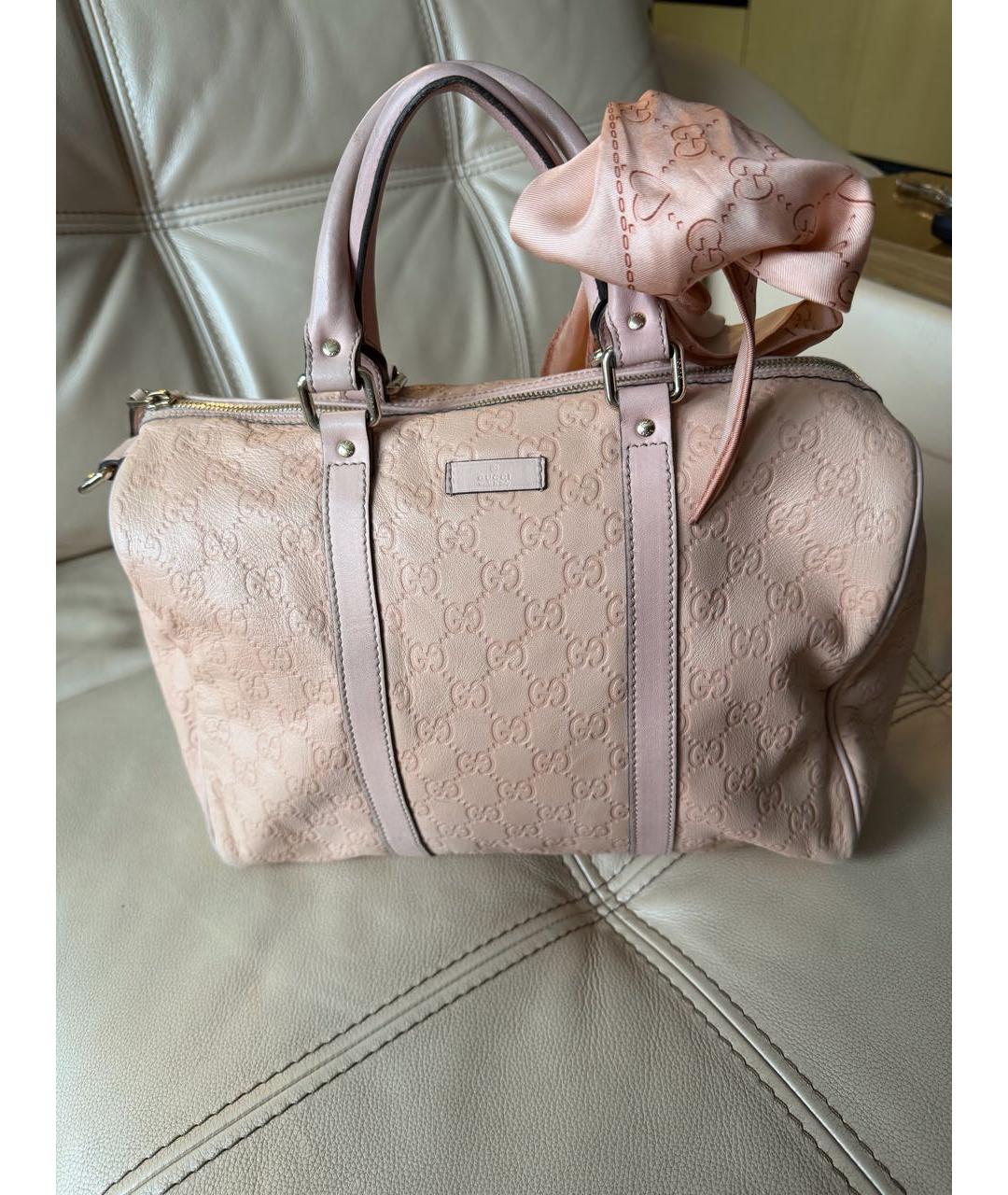 GUCCI Розовая кожаная сумка с короткими ручками, фото 9