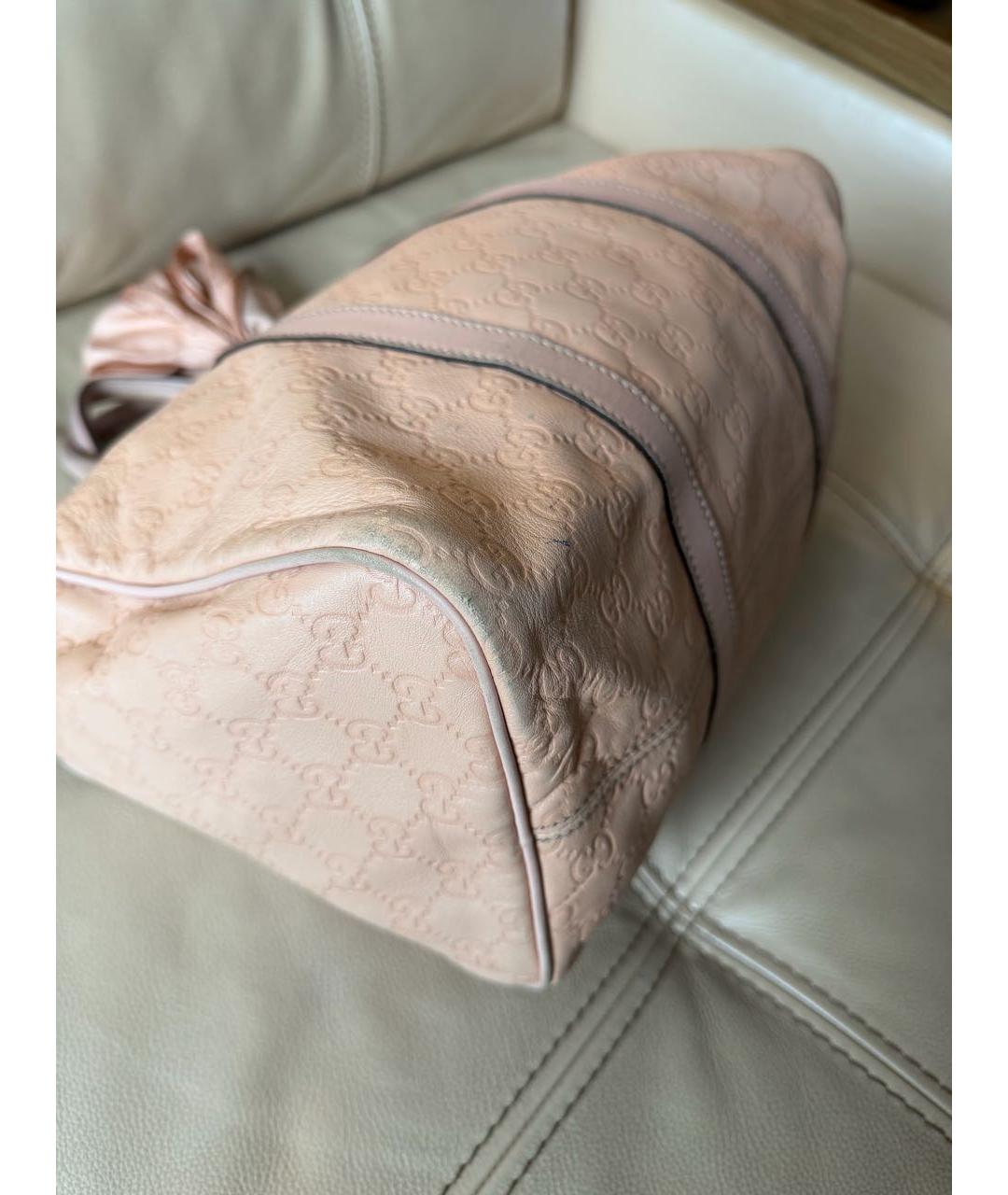 GUCCI Розовая кожаная сумка с короткими ручками, фото 5