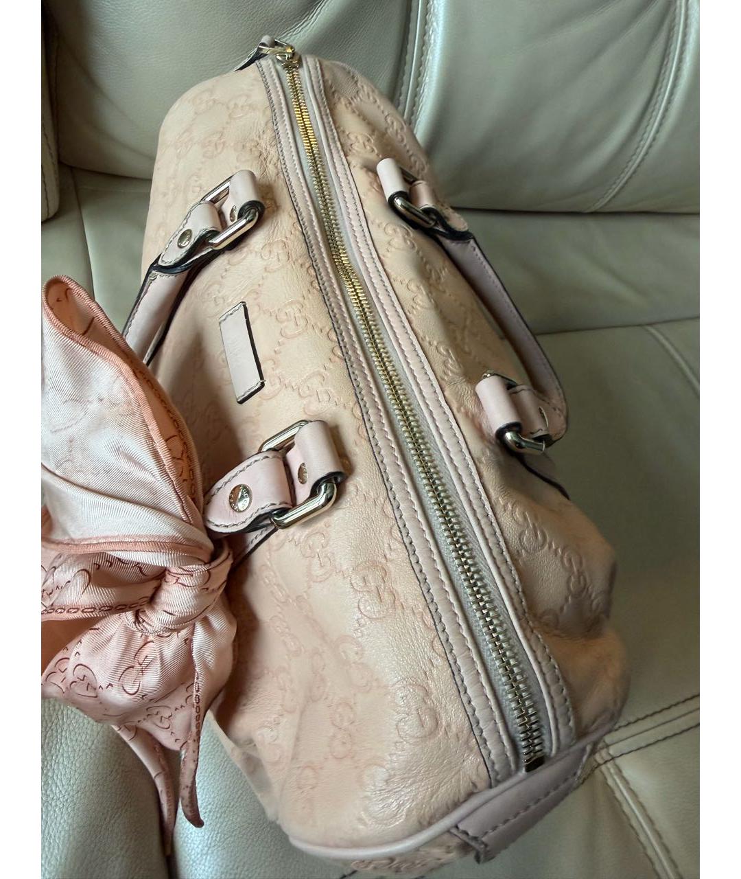 GUCCI Розовая кожаная сумка с короткими ручками, фото 4