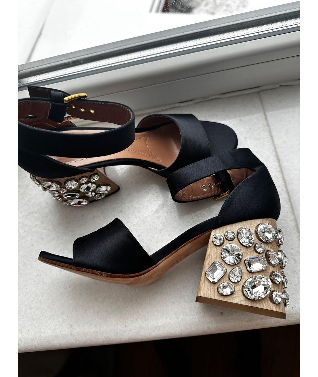 MARNI Черные текстильные босоножки, фото 4