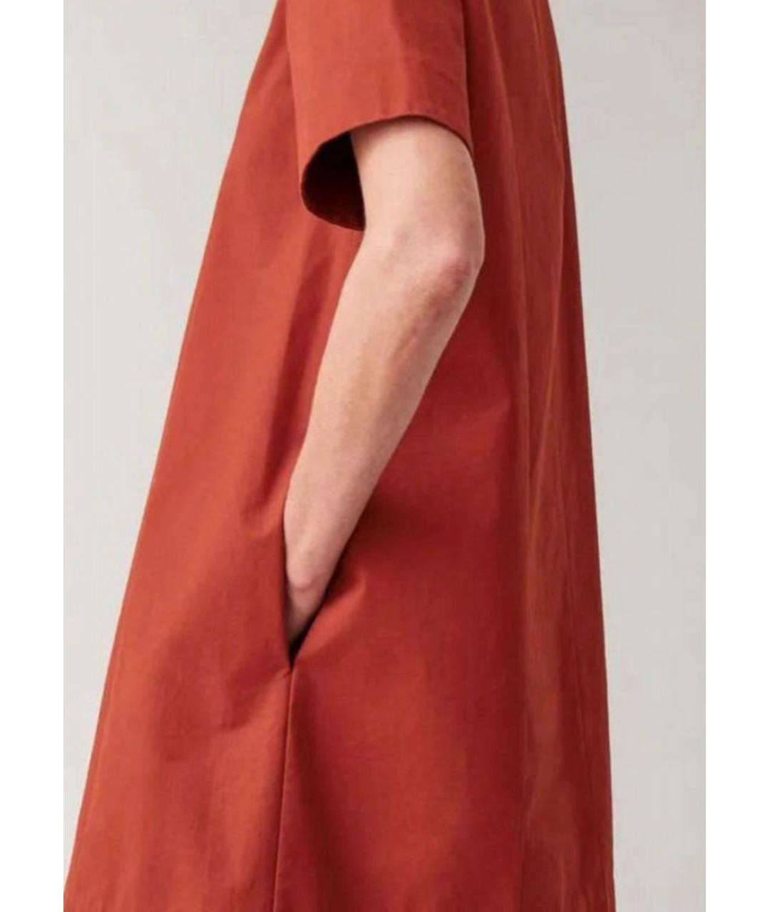 COS Коричневое хлопко-эластановое повседневное платье, фото 2