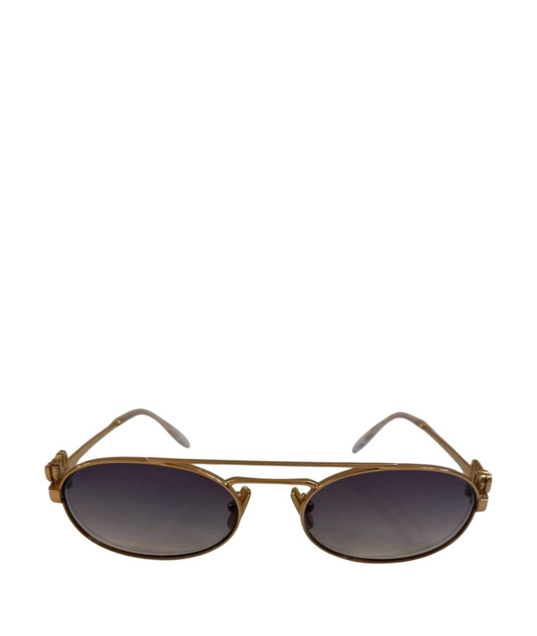 MIU MIU Золотые металлические солнцезащитные очки, фото 1