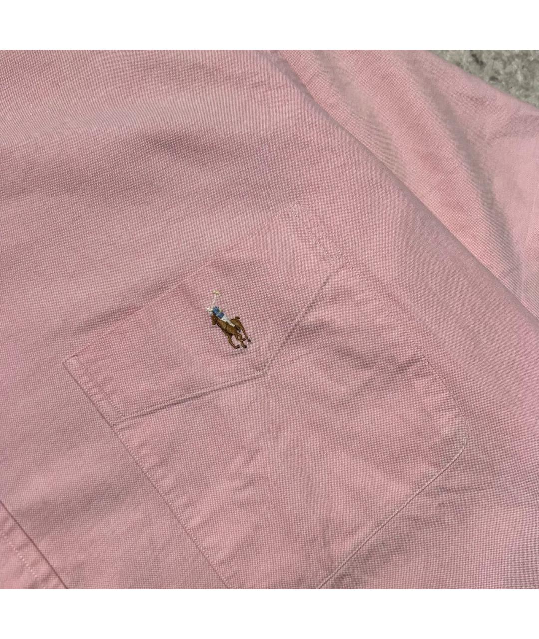 RALPH LAUREN Розовая хлопковая кэжуал рубашка, фото 4