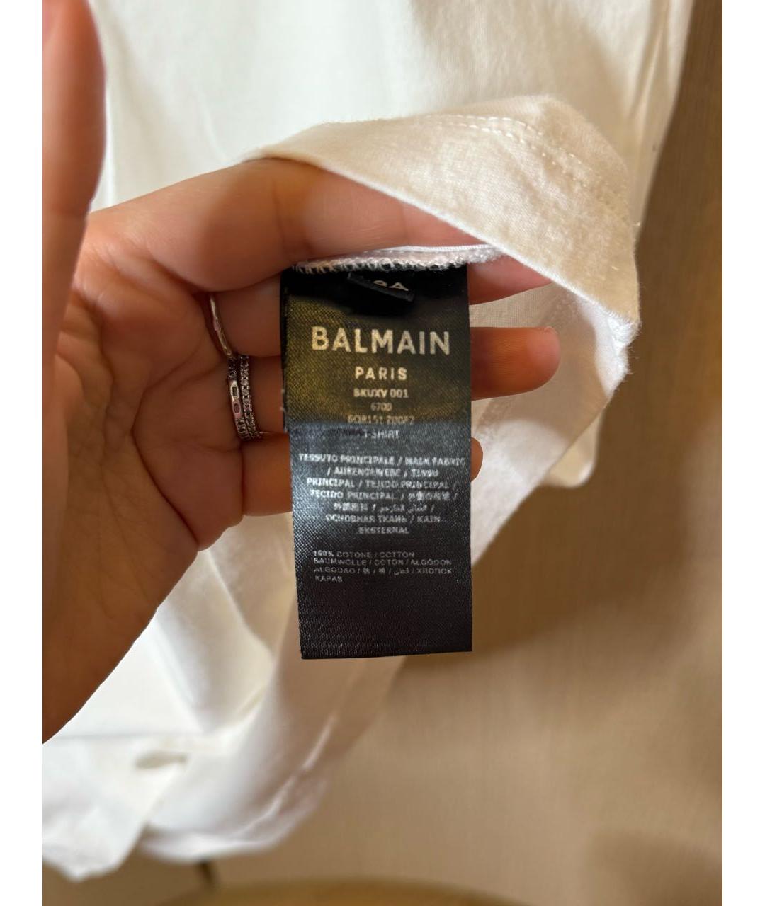 BALMAIN KIDS Белый хлопковый детская футболка / топ, фото 4