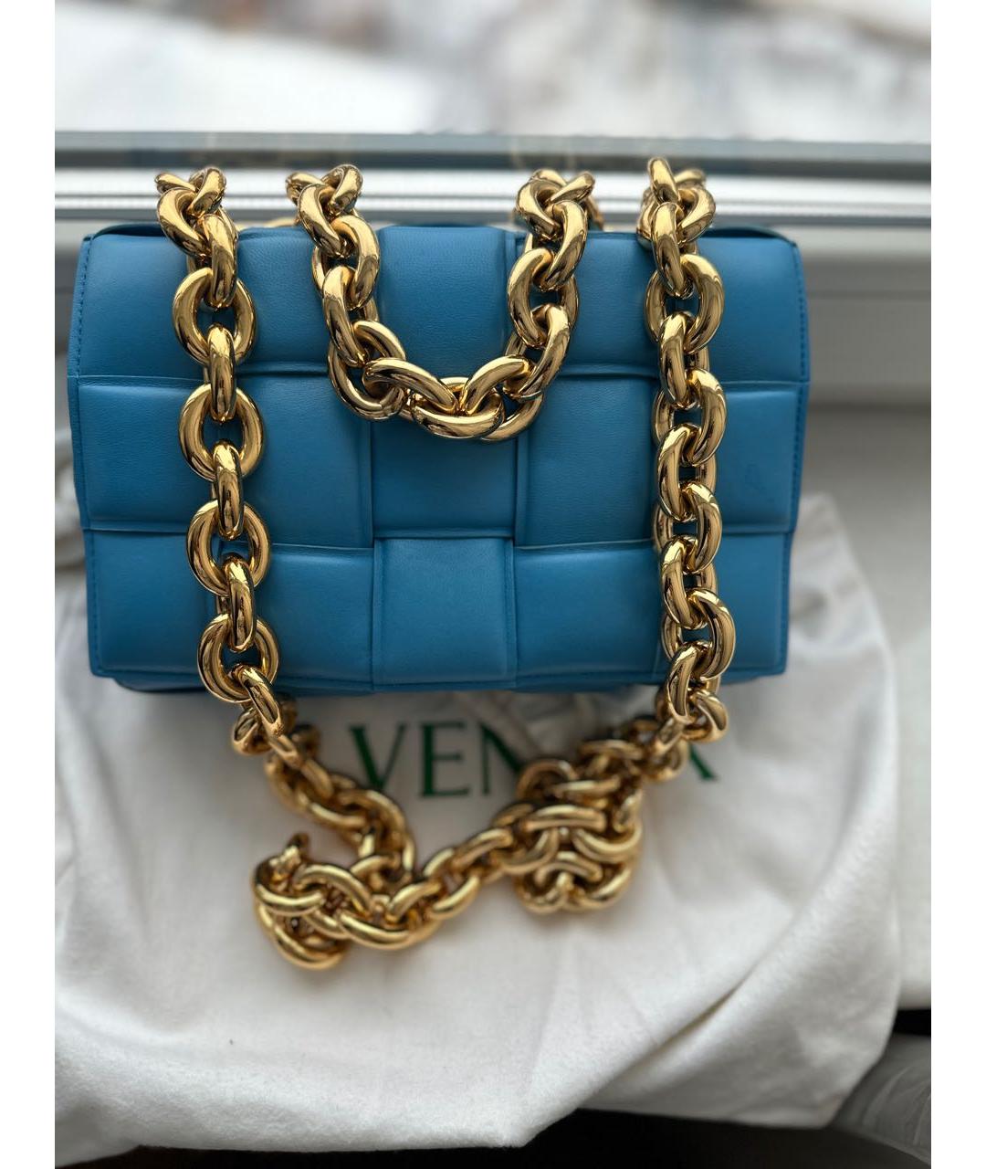 BOTTEGA VENETA Голубая кожаная сумка через плечо, фото 5