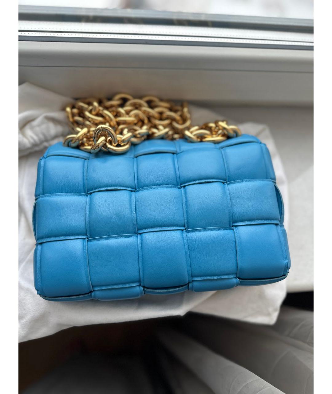 BOTTEGA VENETA Голубая кожаная сумка через плечо, фото 2