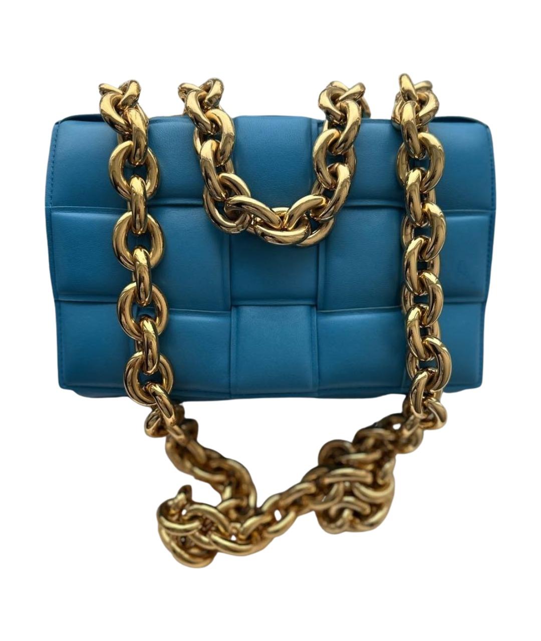 BOTTEGA VENETA Голубая кожаная сумка через плечо, фото 1