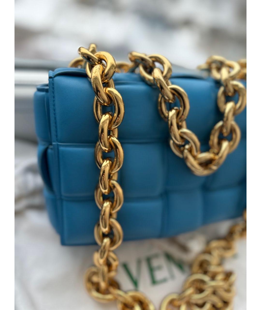 BOTTEGA VENETA Голубая кожаная сумка через плечо, фото 3