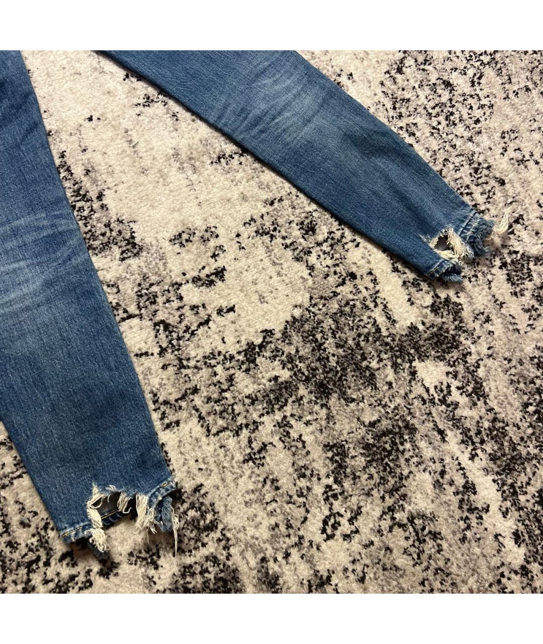 R13 Голубые хлопко-эластановые джинсы слим, фото 4