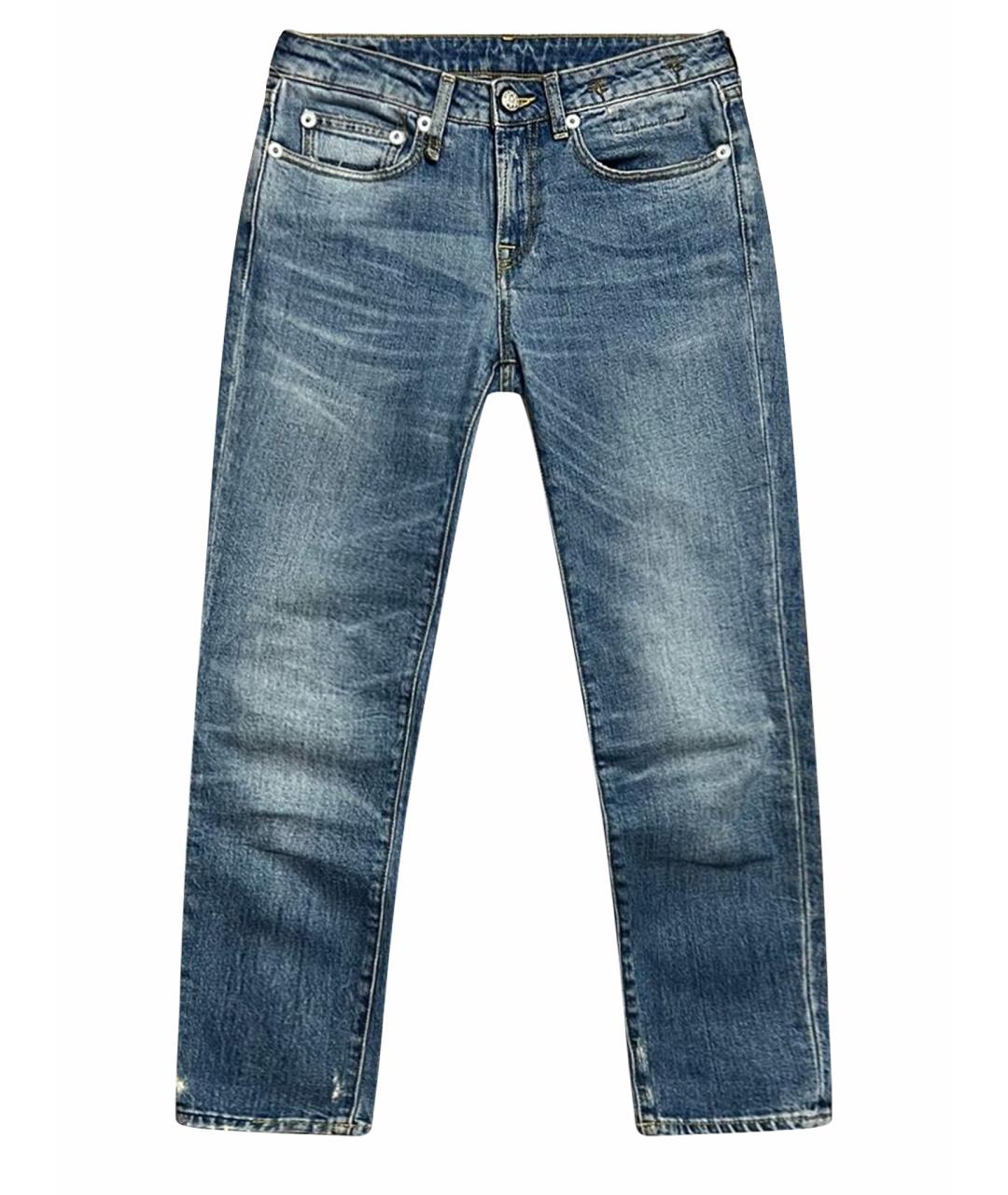 R13 Голубые хлопко-эластановые джинсы слим, фото 9