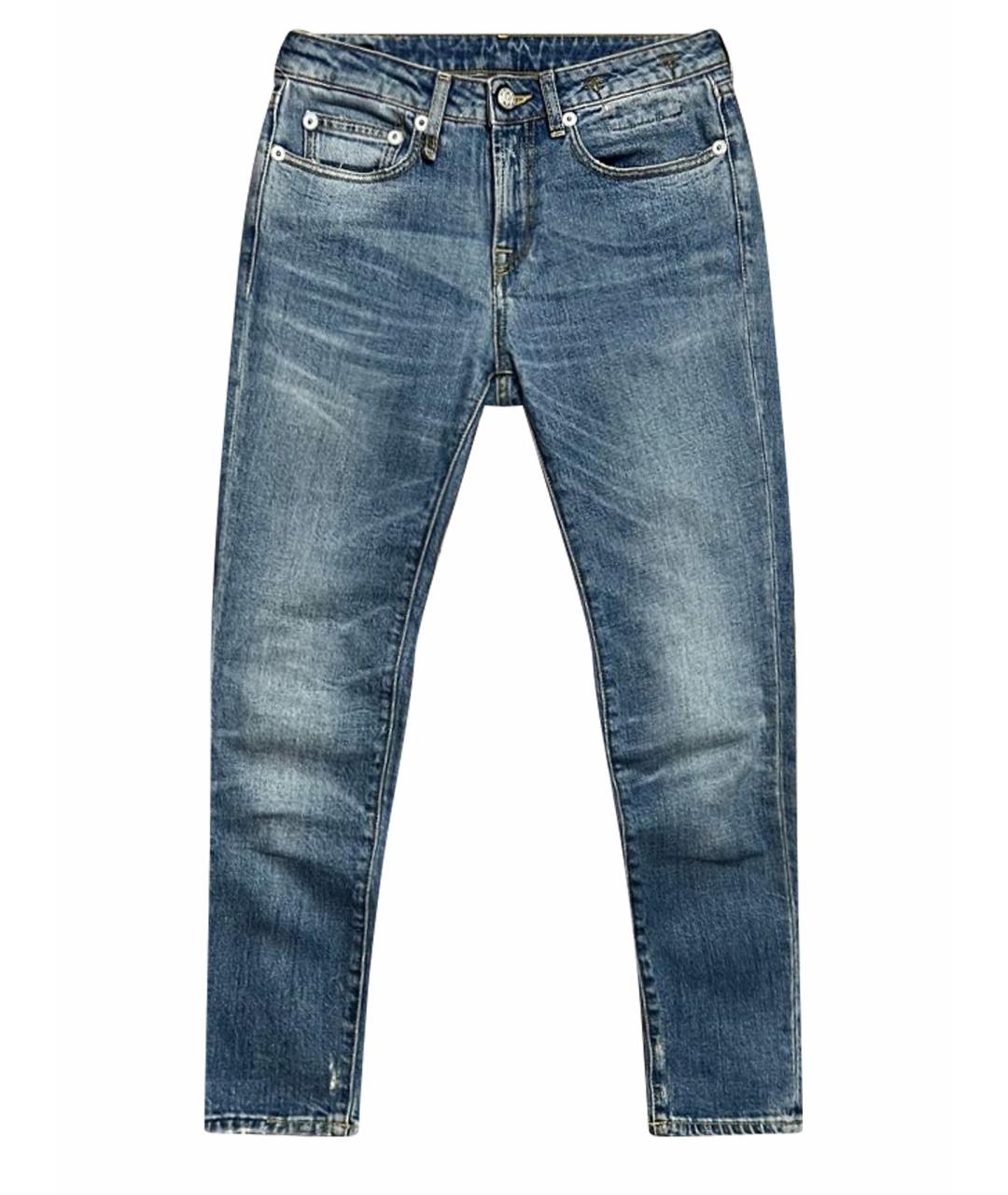 R13 Голубые хлопко-эластановые джинсы слим, фото 1