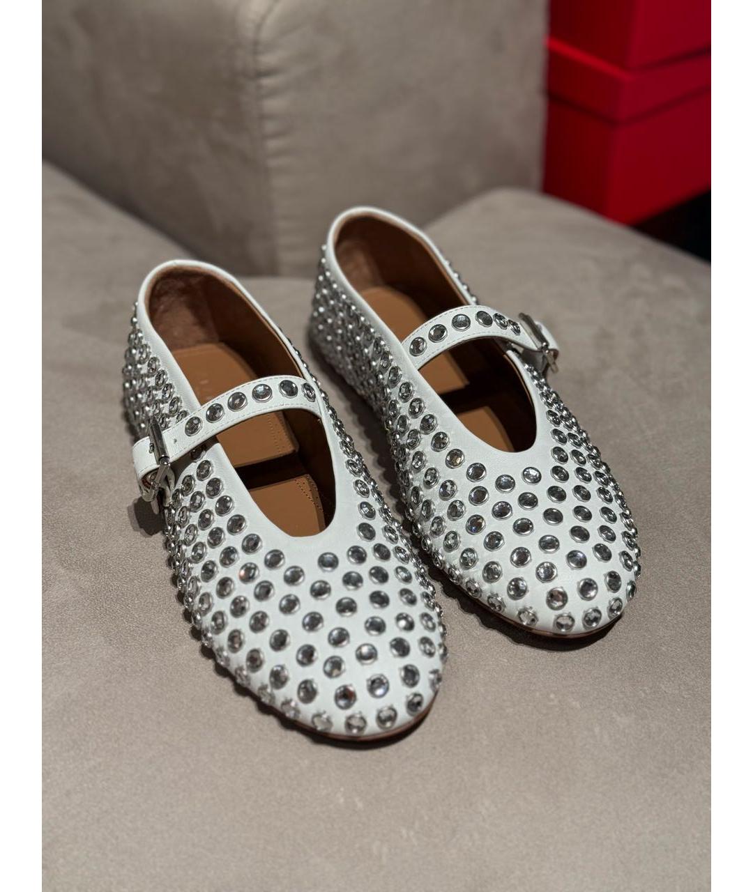 ALAIA Белые кожаные балетки, фото 4