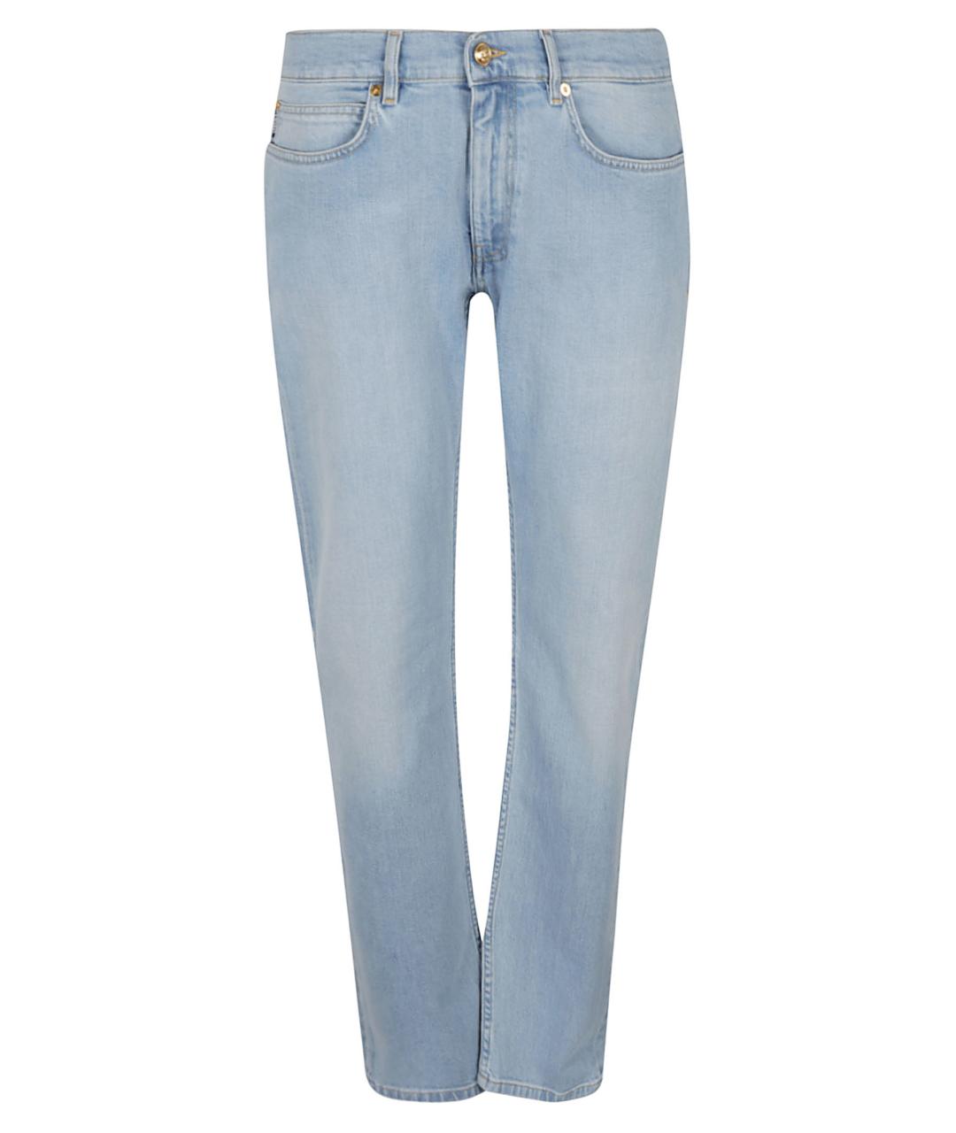 VERSACE Синие хлопковые джинсы скинни, фото 1