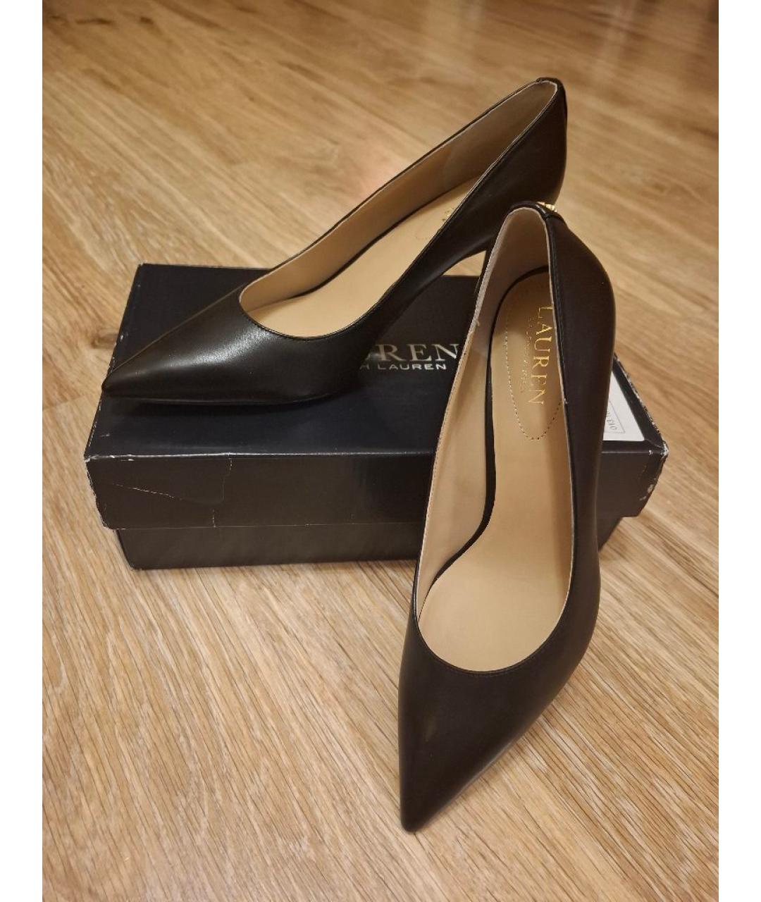 RALPH LAUREN Черные кожаные туфли, фото 4