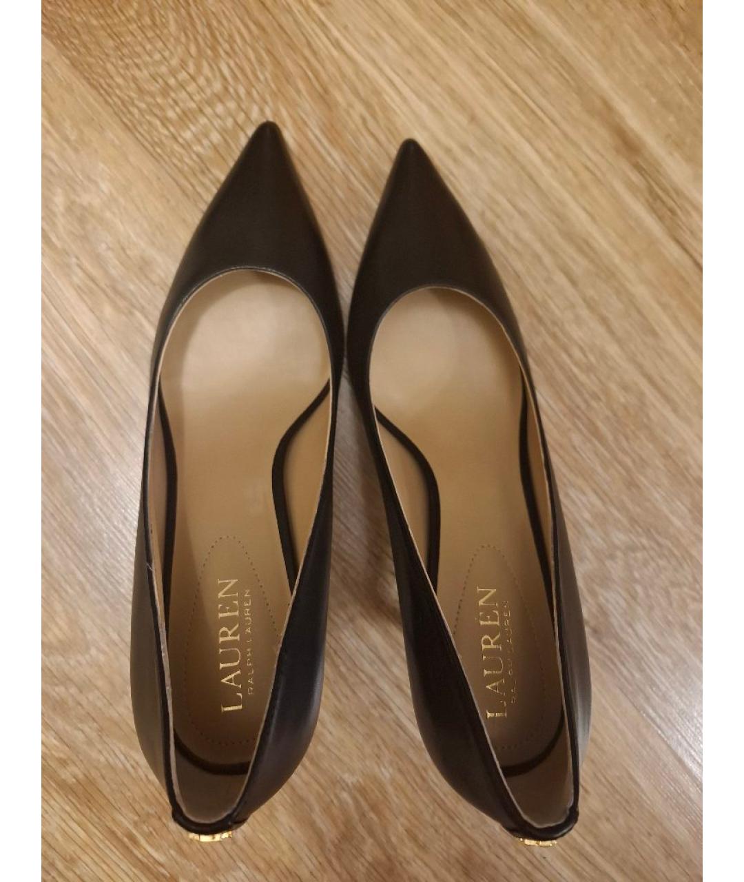 RALPH LAUREN Черные кожаные туфли, фото 6