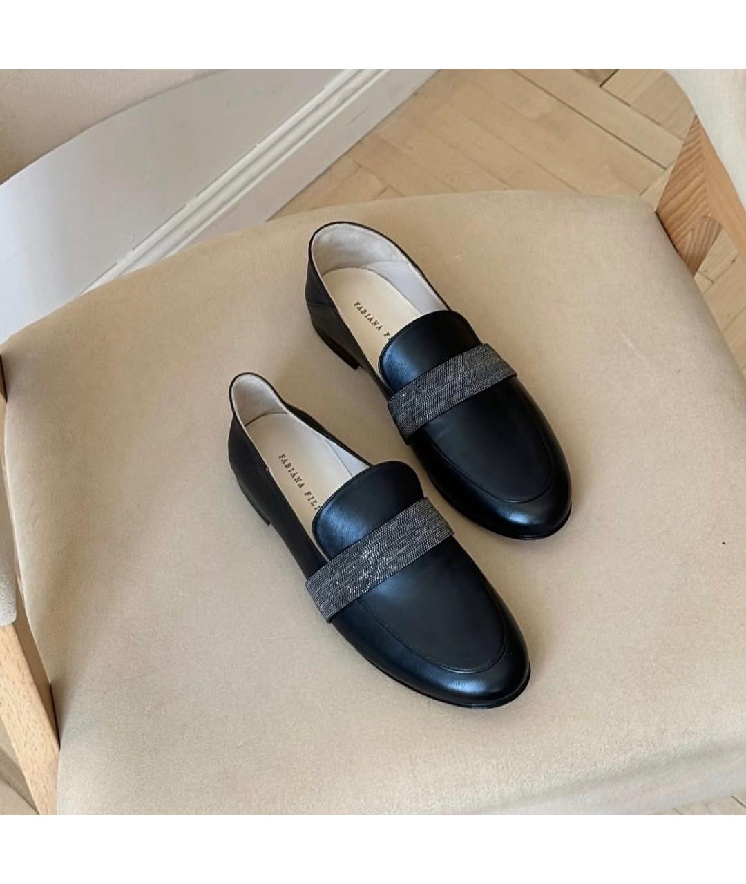 FABIANA FILIPPI Черные кожаные лоферы, фото 3