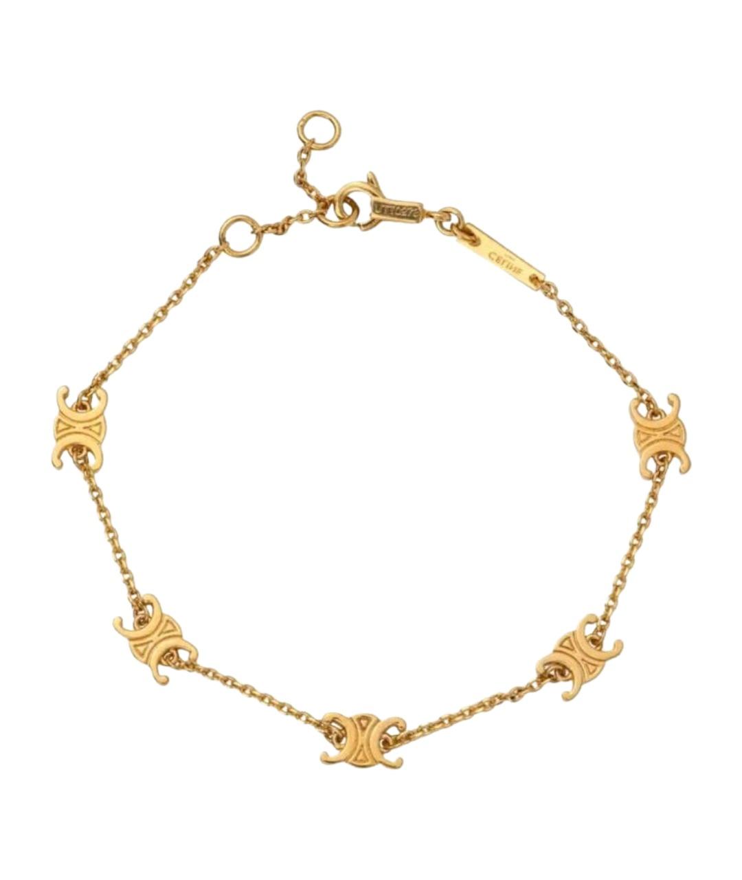 CELINE Золотой металлический браслет, фото 1