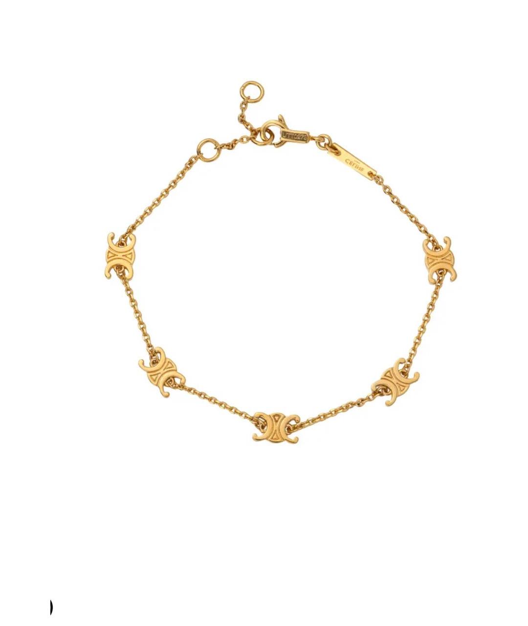CELINE Золотой металлический браслет, фото 5