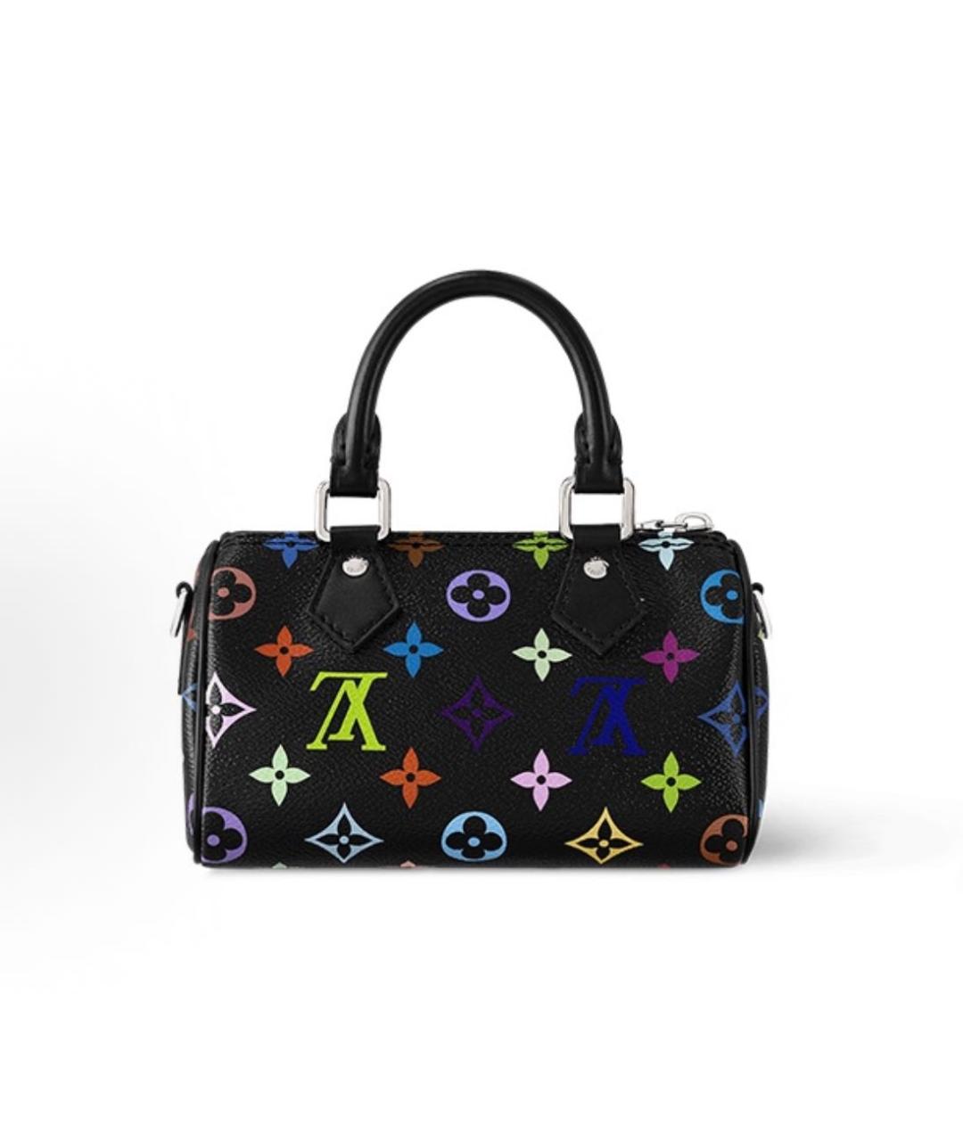 LOUIS VUITTON Антрацитовая кожаная сумка с короткими ручками, фото 3