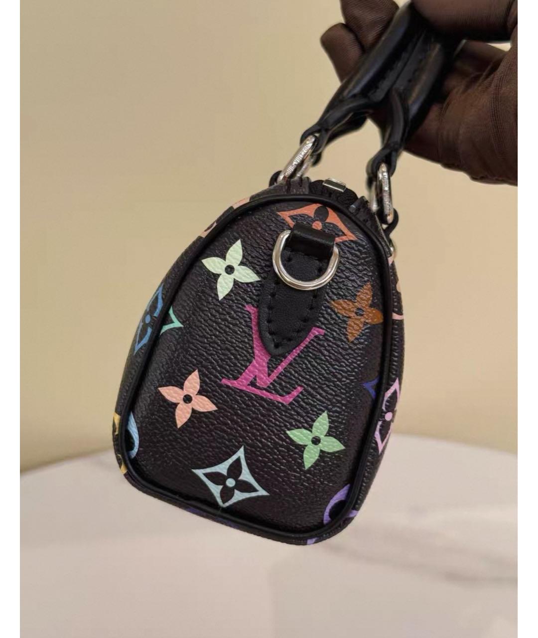 LOUIS VUITTON Антрацитовая кожаная сумка с короткими ручками, фото 5