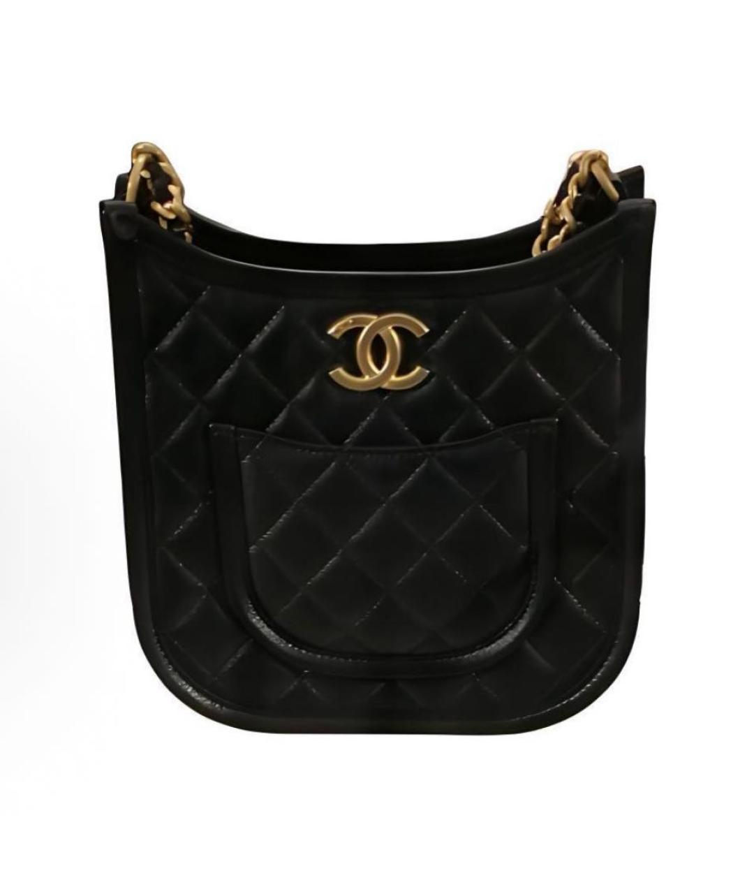 CHANEL Черная кожаная сумка через плечо, фото 8