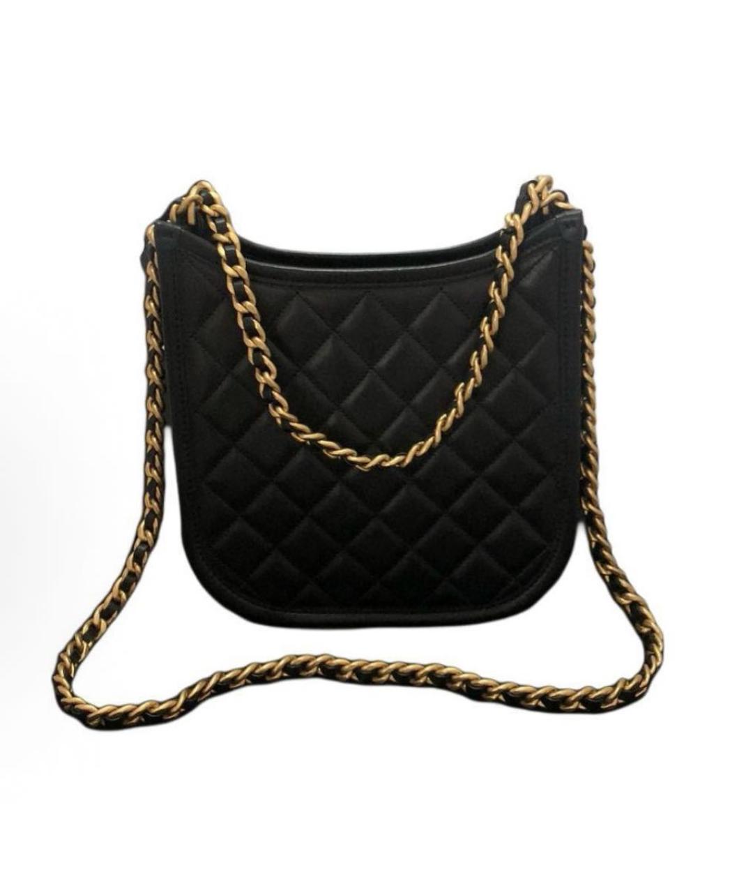 CHANEL Черная кожаная сумка через плечо, фото 2