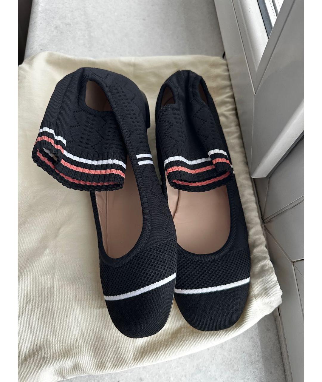 FENDI Черные текстильные балетки, фото 2