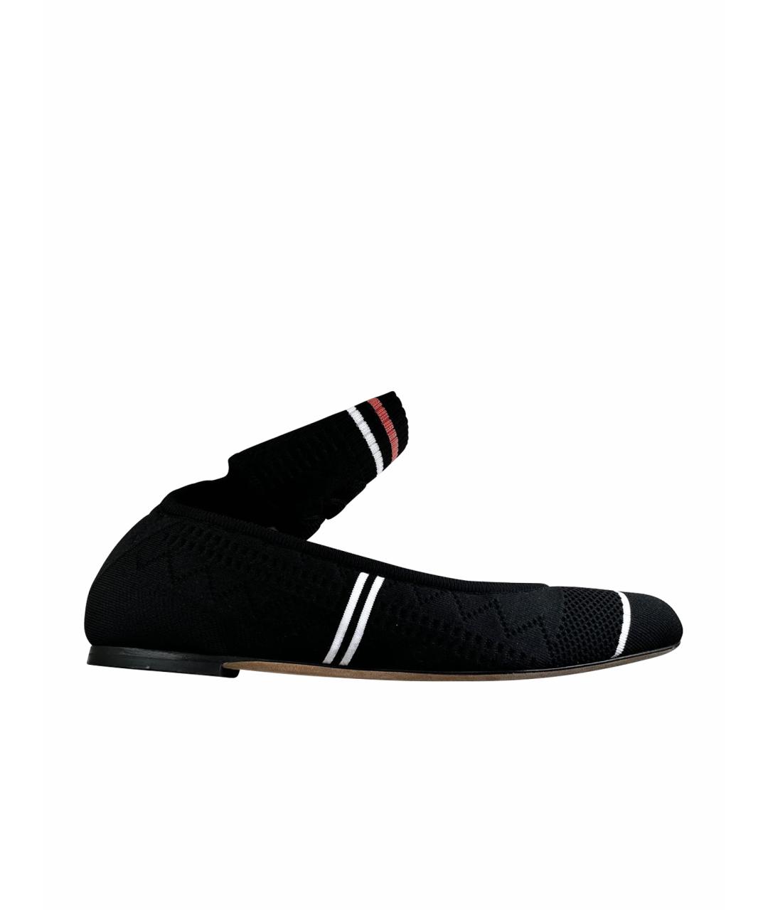 FENDI Черные текстильные балетки, фото 4