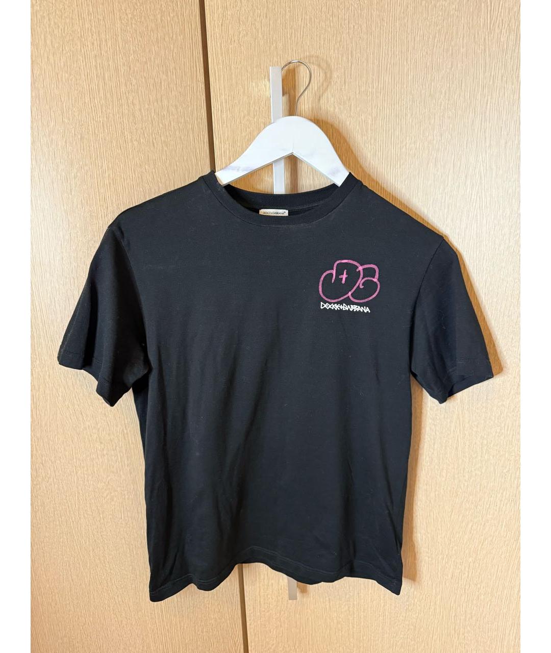 DOLCE & GABBANA KIDS Черный хлопковый детская футболка / топ, фото 3