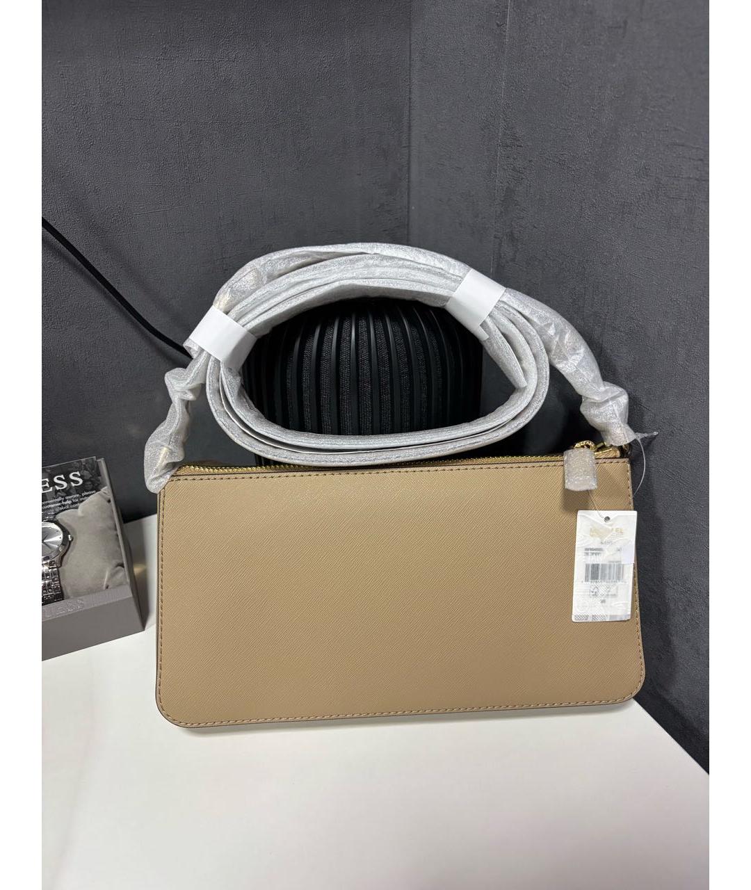 MICHAEL KORS Бежевая сумка через плечо из искусственной кожи, фото 3