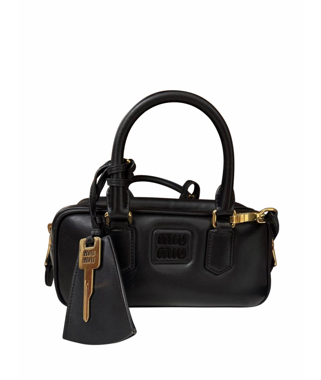 MIU MIU Черная кожаная сумка через плечо, фото 1