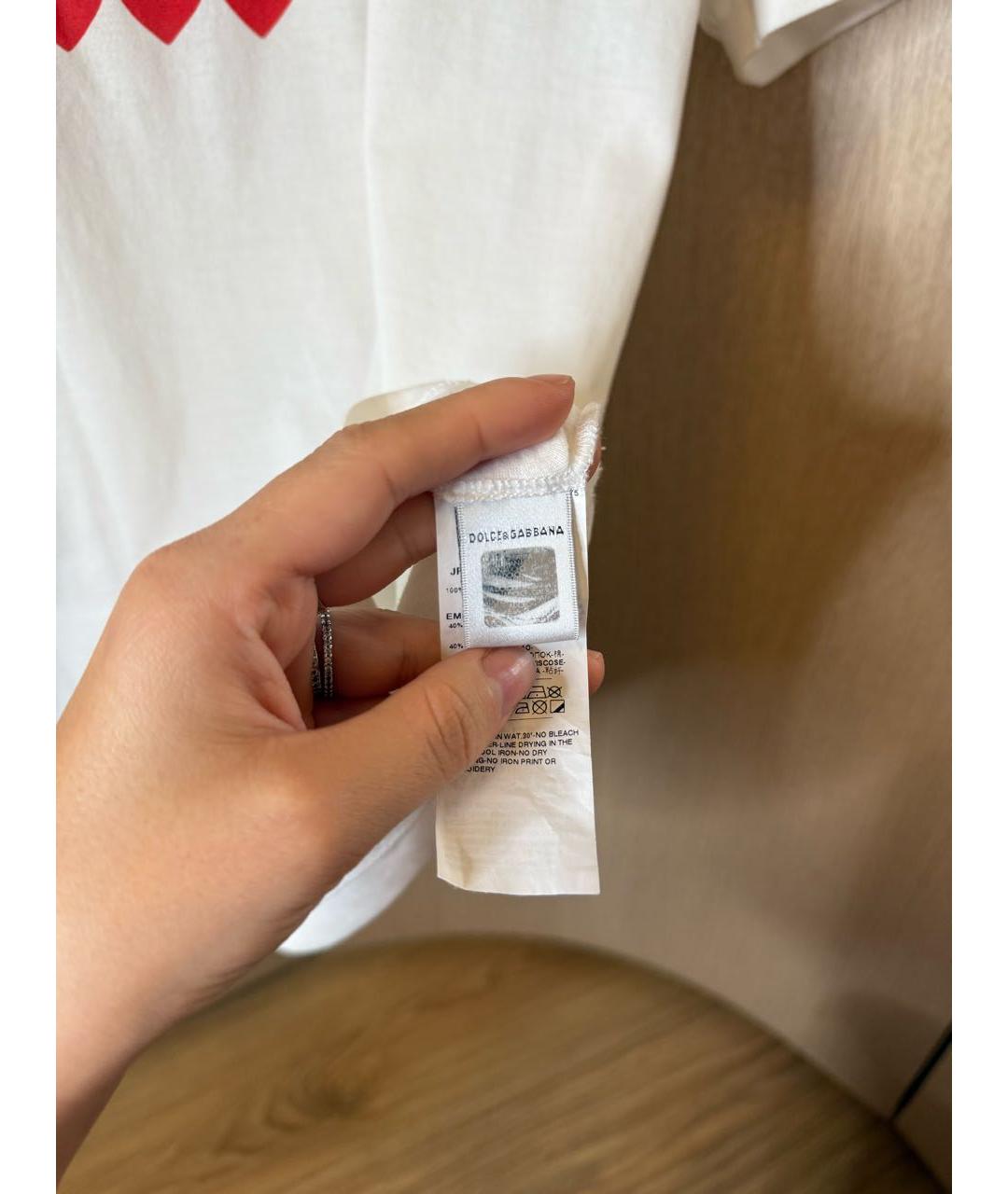 DOLCE & GABBANA KIDS Белый хлопковый детская футболка / топ, фото 4