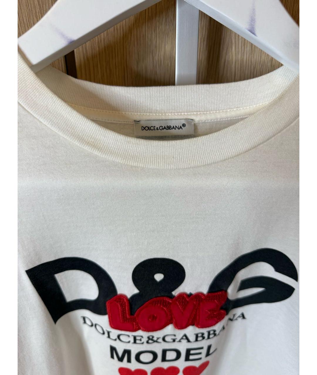 DOLCE & GABBANA KIDS Белый хлопковый детская футболка / топ, фото 3