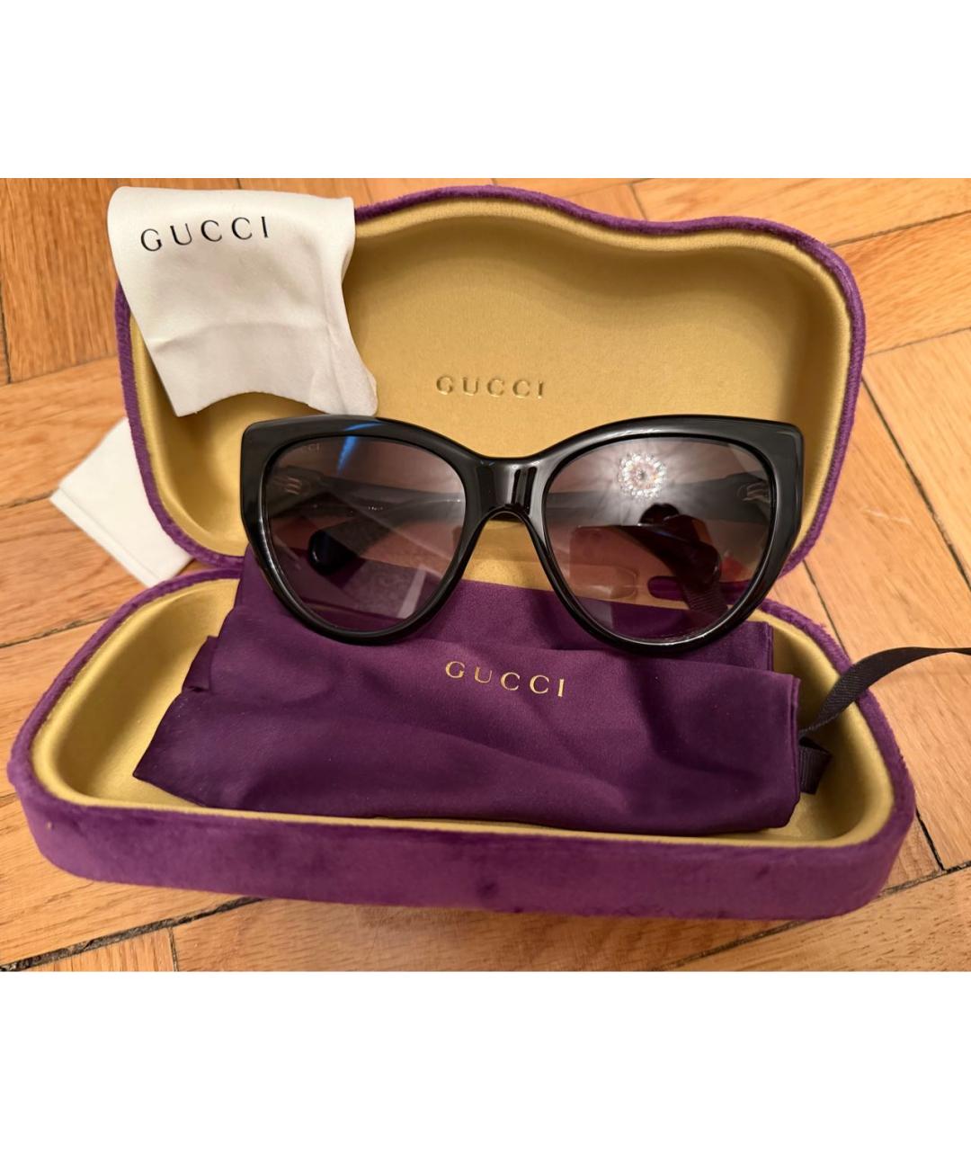 GUCCI Черные пластиковые солнцезащитные очки, фото 6